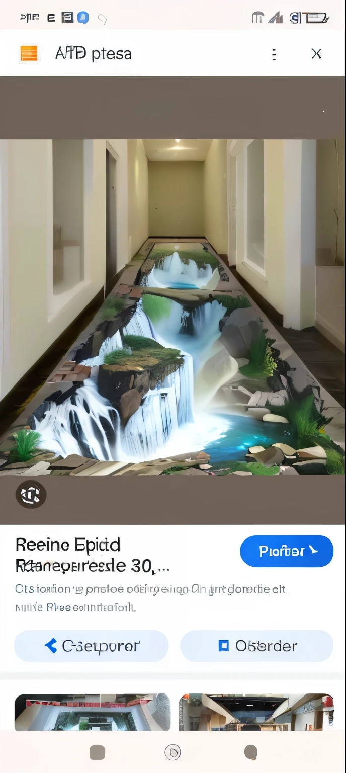 un primer plano de una imagen de un pasillo con una cascada, resin art, resina epoxica, foto realista, Arte 3D, arte 3d, Arte 3Dwork, 3d realism, Todo es alfombra y 3D, pintura de resina, Arte de resina y arcilla, pintura de realismo, 3 d oil paint, 3d realista, Realista en 3D