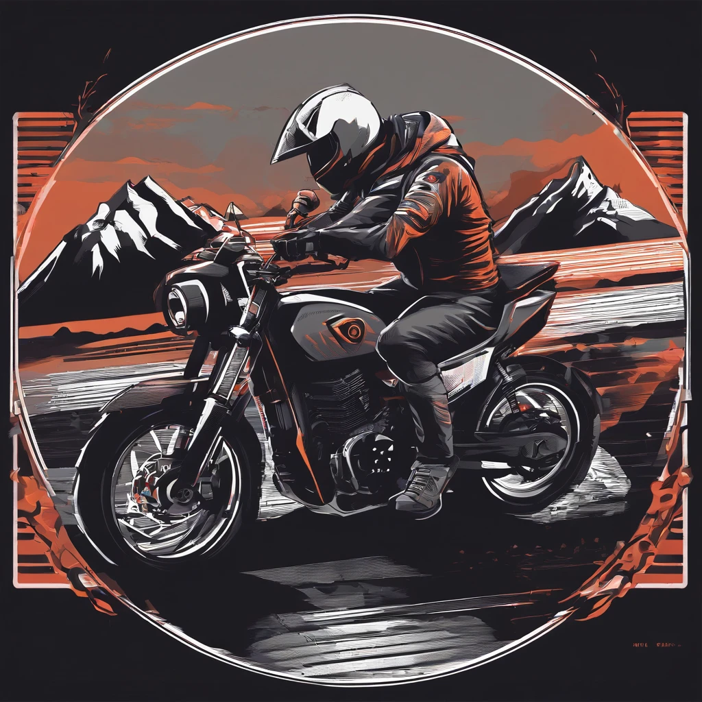 Crea un logotipo para un club de motociclistas. The design must include the silhouette of the Andes and the figure of a motorcycle in an integrated and harmonious way.. Utiliza colores que representen la aventura y la libertad, como el negro, el rojo y el gris. The logo must convey a feeling of strength, camaraderie and passion for motorcycles and nature.