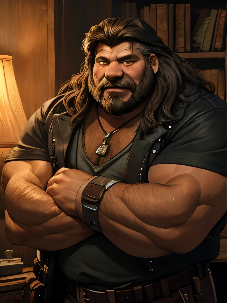 huge muscular Hagrid, old man