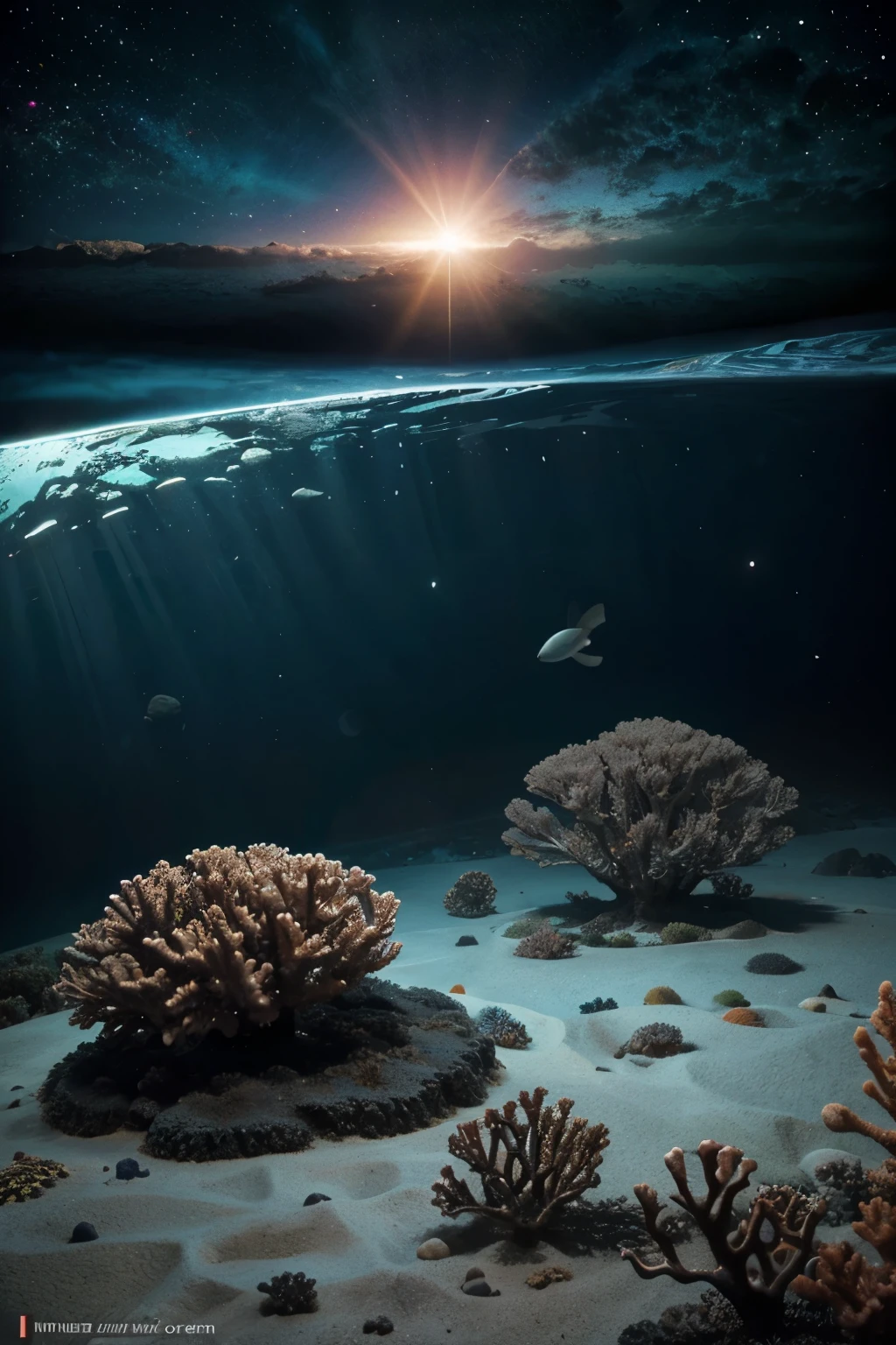 arrecife de coral en el espacio dibujo 