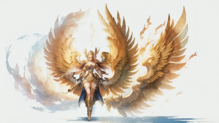 best quality)), ((masterpiece)), (detailed), Top quality、Top image quality、masterpiece，Perfect body， Exquisite and detailed facial features，，Full body shot，A woman in a golden costume with wings,Bikini， Angel Gold Armor, majestic angel, angel knight girl, Final Fantasy Tactics Characters, mystical atlantean valkyrie, Mysterious Valkyrie, Blazing Angel, Maple Leaf Story Character Art, With blazing golden wings, Golden Wings, April renderings, Mysterious Valkyrie, A woman in a golden costume with wings的特写, Best Bust、Optimal waist-hip ratio，Best Body Golden Ratio Concept Art Inspired by PwC,  Baroque, Angel Gold Armor, majestic angel, angel knight girl, Final Fantasy Tactics Characters, mystical atlantean valkyrie, Mysterious Valkyrie, Blazing Angel, Maple Leaf Story Character Art, With blazing golden wings, Golden Wings, Battle with orcs，Photographic lenses，Ultra wide-angle lens，First person，