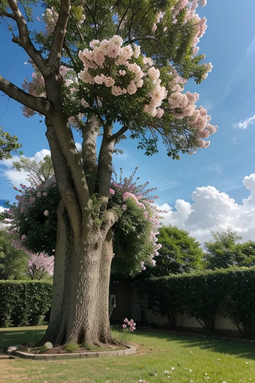 Tree with flowers coming out of it