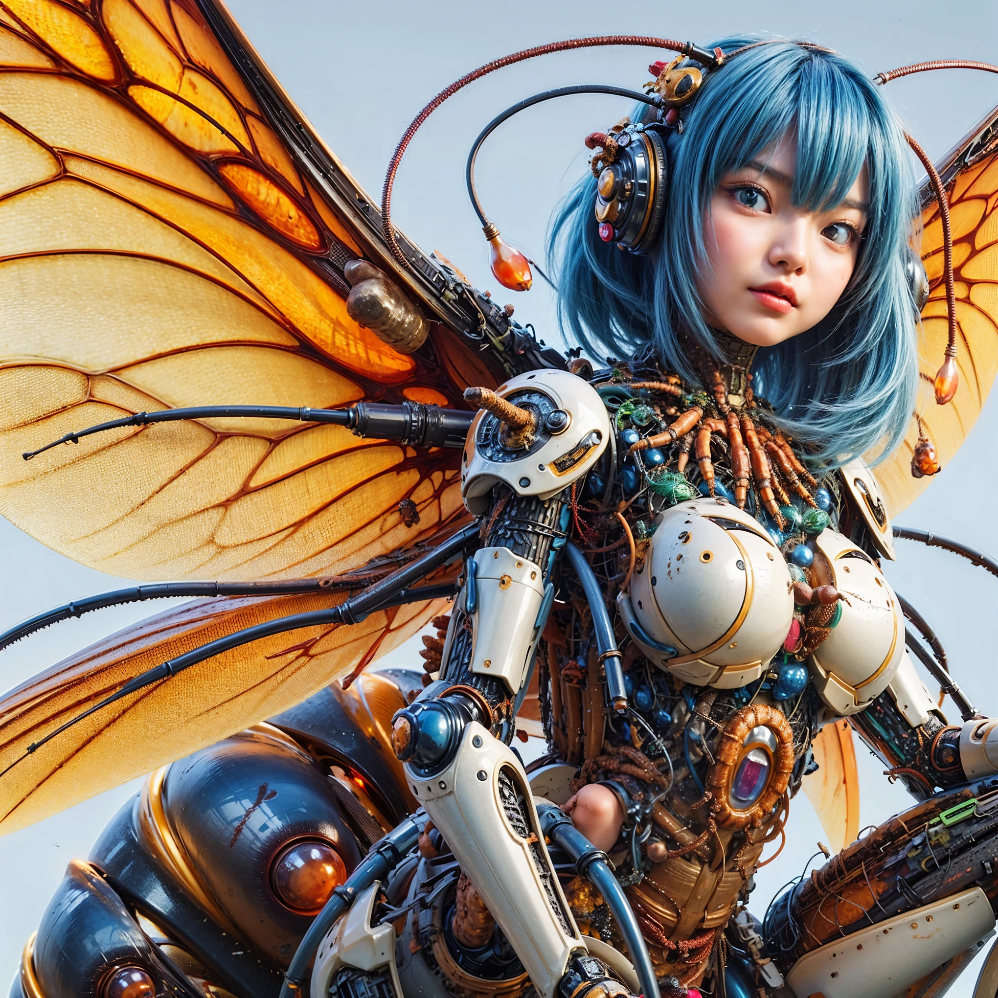 (top-quality:1.2, masterpiece), ultra high res,(Photorealsitic:1.4), (scorpion-like bio animal suit:1.3), heavy weapons,large wings, vivid textures,insect legs, red hair, glowy skin, fur,japanese girl beautiful face, ((super realistic intricate details)), full body shot, globalillumination, octan render, ultrasharp, character edge light, Details of complex ornaments, Acrylic Clear Cover, Hydraulic cylinder