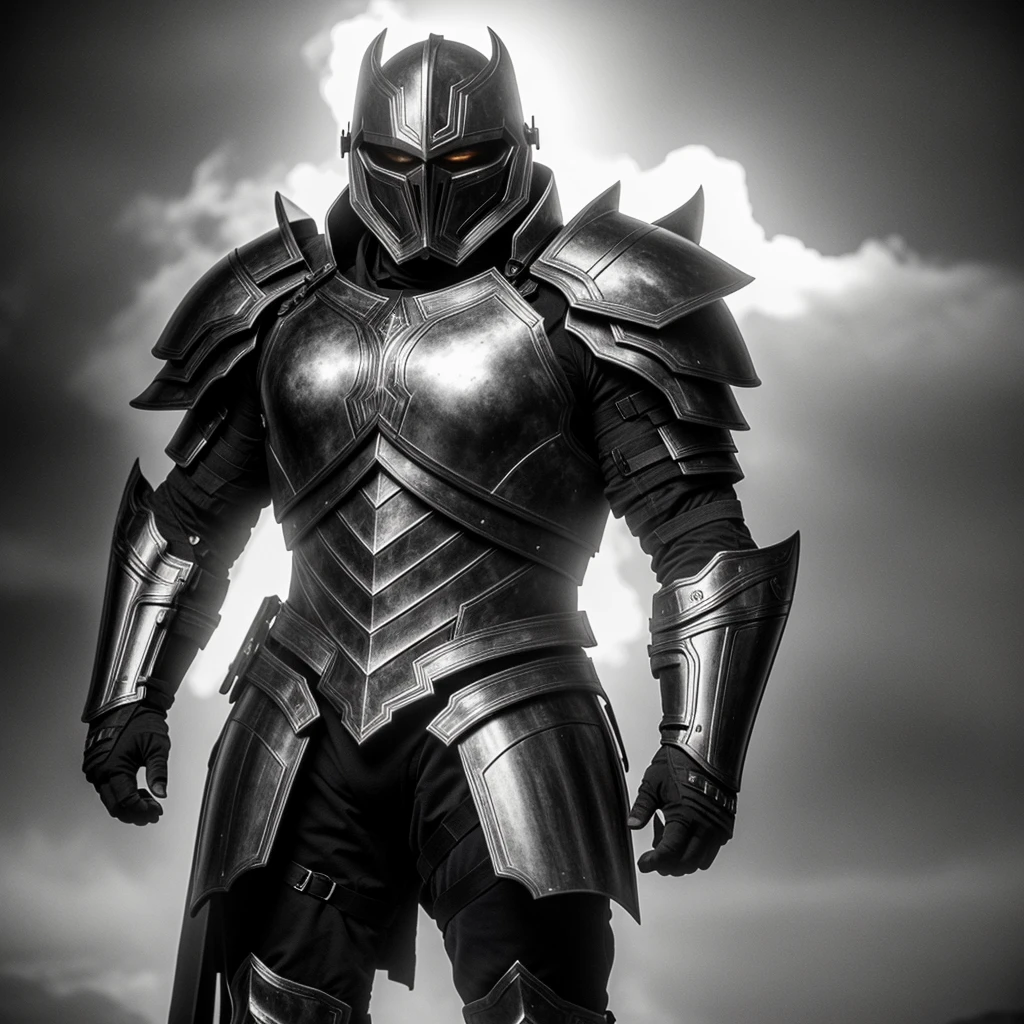 powerful big armor
masterpiece, highly detailed 8k photorealistic raw photography, best quality, low lighting and shadows a man with spectral armor of black and white tones, surrounded by a mysterious and enigmatic aura, spectral background, white eyes, white fire comes out of his armor, black and white fire comes out around the armor, the armor is black and white , the background is an abyss with color, the armor is wearing a long tunic, the armor is large, tall and burly, spectral magic around