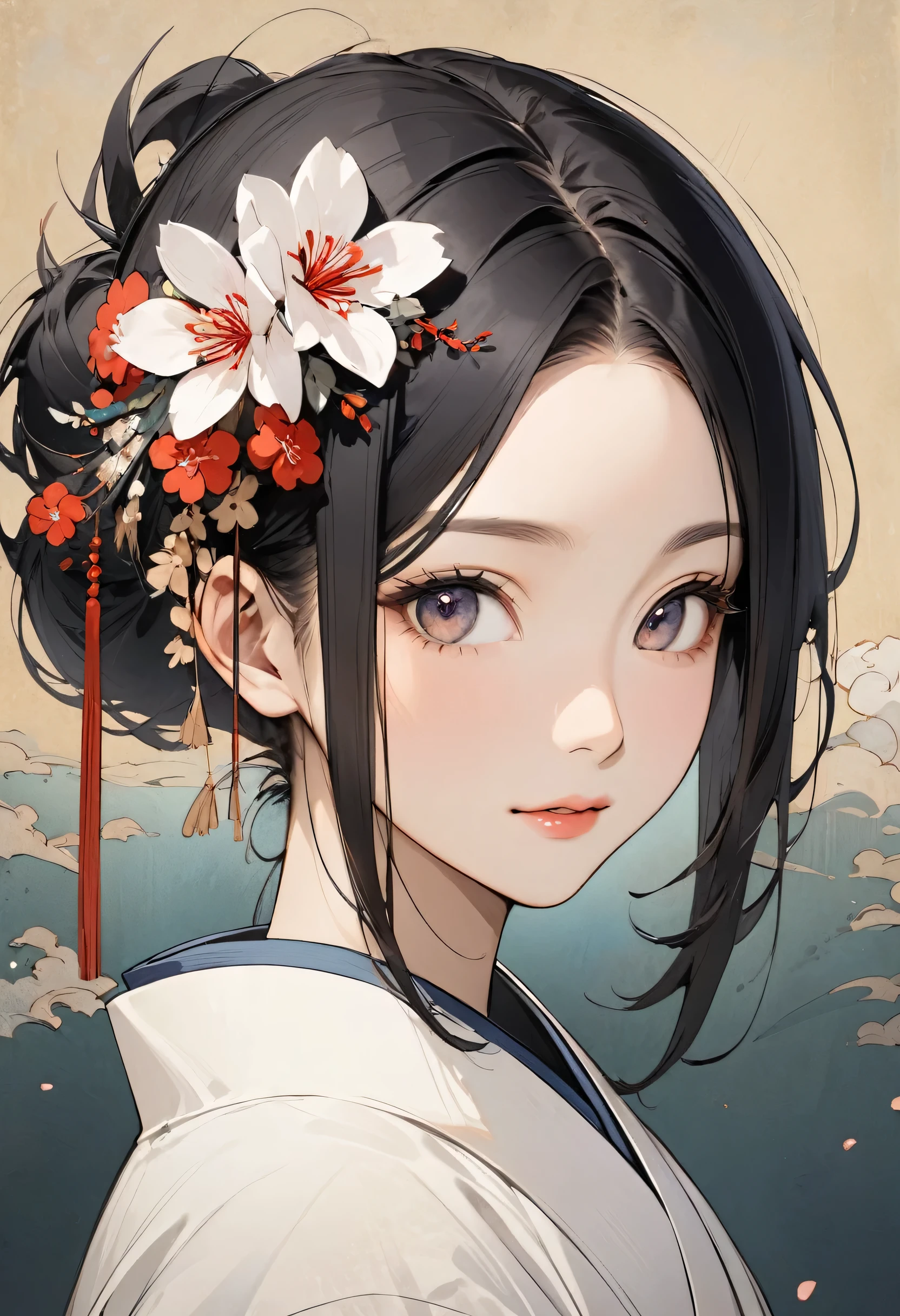 a portrait of a japanese woman