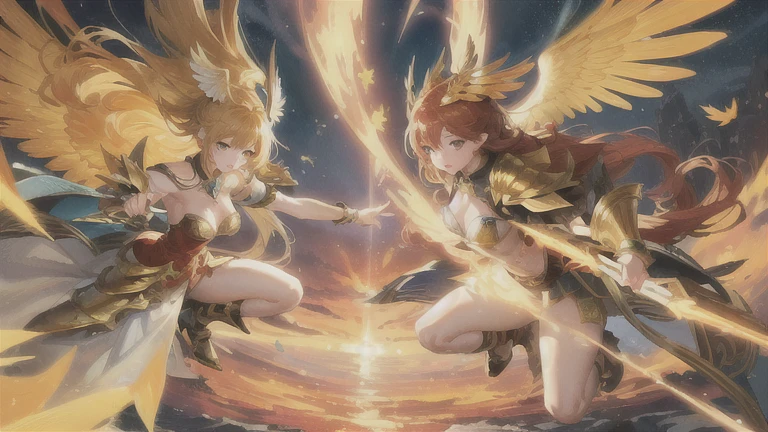 Highest quality、Nipples are visible、Wings are growing、woman、god々Shii、美Shii、Blonde、Sexy Costumes、Covering his eyes with a white cloth、Red face、With legs apart、Exposed clothing、大人のwoman