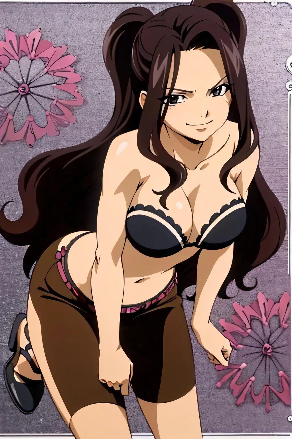 (better quality), cana alberona, lingerie sexy pose, longue jambes, large breast, sinister and evil smile
