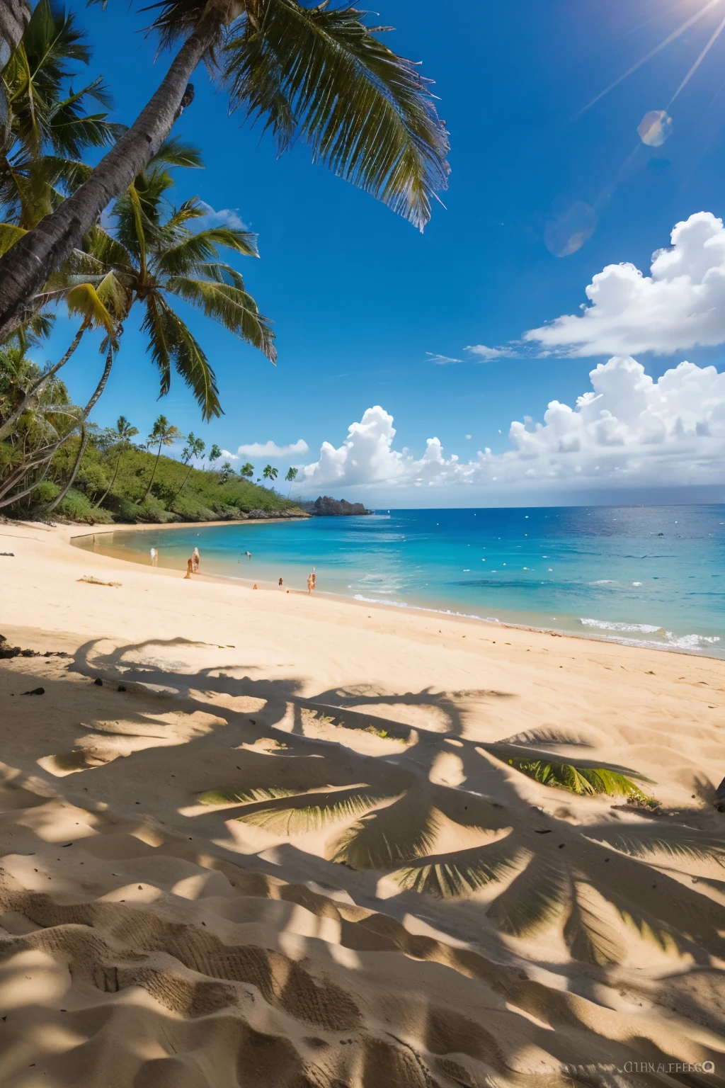 Paradise like beach in Hawaii, Sunny day with clear sky