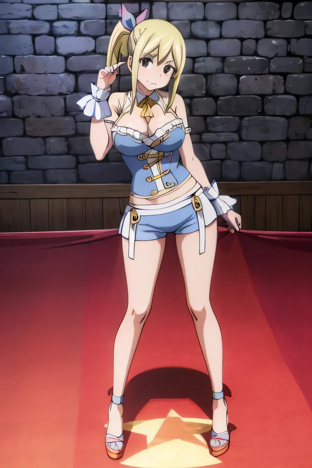 (better quality),lucy heartfilia ,lingerie, montrant ses jambes, montrant ses pieds