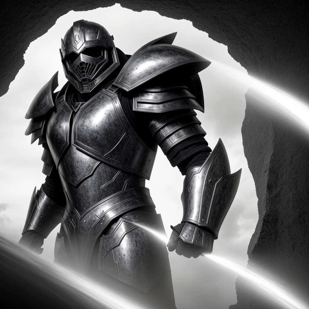 powerful big armor
masterpiece, highly detailed 8k photorealistic raw photography, best quality, low lighting and shadows
a man with futuristic spectral armor of black and white tones, surrounded by a mysterious and enigmatic aura, spectral background, white eyes, white fire comes out of his armor, black and white fire comes out around the armor, the armor is black and white, the background is an abyss with color, the armor is wearing a long tunic, the armor is large, tall and burly, spectral magic around