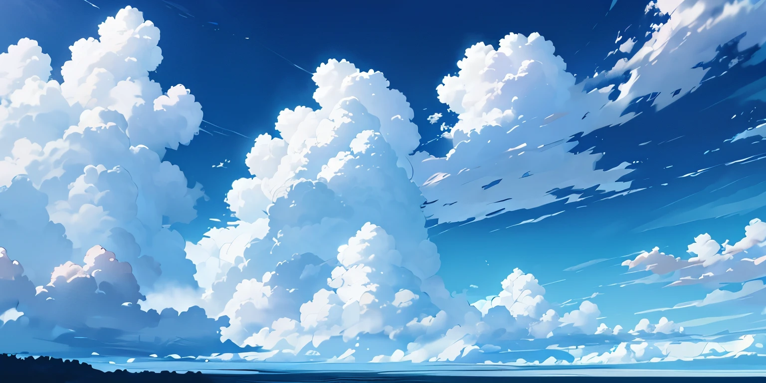 light blue sky, beautiful clouds, HDRI, clouds