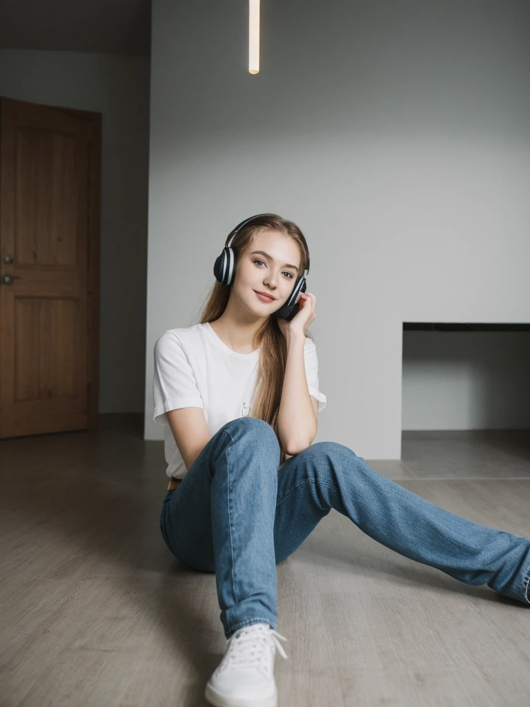 wide angle shot, (((full body))), gorgeous young white woman,21 y.o, sweet face,yellow eyes,downturned eyes,heart shaped lips,straight eyebrows,raised nose,round face,((long shot)) Blonde influencer with natural wavy long hair,Kombiniere klassische Streetwear-Elemente wie Sneaker, jeans with high-quality accessories such as a designer handbag or a luxury watch, um einen modernen und dennoch edlen Look zu kreieren, extravagant , 8k, extremely detailed, Fotorealistisch, komplizierte Details, realistische Hauttextur, realistische Haare, Textur, Cheerful, ((sexy twitch streamer)), ((e-girl)), ((wearing a headset)), (posing in dark computer room)), ((full body)), ((exposed breasts:1.2)), slim, long legs, athletic, ((high cheekbones)), ((blue eyes)), (dynamic pose), (detailed face and eyes: 1.6), ((perfect ass)), beautiful face, high contrast, innocent, smiling. Leica, Ultra-detailed, (lifelike), vivid, intricate details, (((head up))), realism, hyper realistic, (dynamic angle), (sharp focus), smile, perfect body, ((ultra realistic eyes)) ((detailed face)), (((accurate eyes))), sharp focus, Octane Render, Redshift, f/1.4, ISO 200, 1/160s, 8K, RAW, unedited, symmetrical balance, in-frame, symmetrical face, symmetrical body, symmetric hands,flash,flashlight,Extremely Realistic