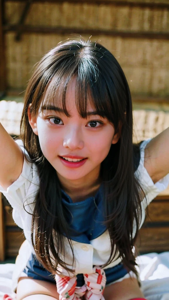 (8k、highest quality、masterpiece:1.2)、(Realistic、Realistic)、toplessの女の子、((naked、Bedroom、bed、Watery eye、Underarm))、Voluptuous body、Sexy smile、Sexy pose、Please open your mouth wide、one piece、大きなスカートをたくし上げてTバックのpantiesーをトをたくし上げてストラップ付きテールが付いたレースのpantiesーパターン, Perfect Face、topless、Skirt showing nipples、Cowgirl、Cheerful face、Open your mouth wide and stick your tongue out long、Face close-up、Your face fills the entire screen、Face close-up only、Bring your face closer、panties、Excited smile、Sticking out tongue、nipples protrude、nakedの胸、Pink nipples、Straight Hair