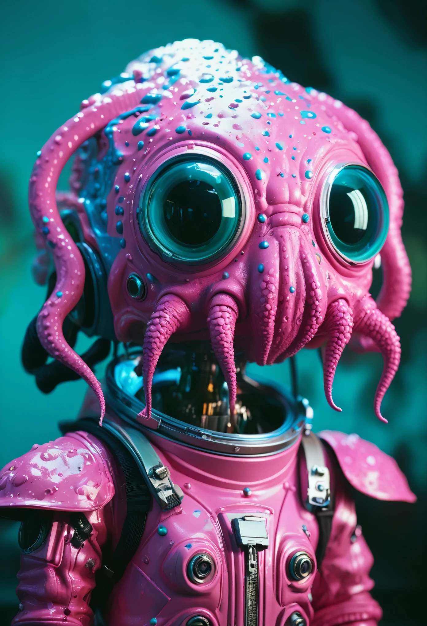 8K, ARTISTIC photogrAphy, best quAlity, mAsterpiece: 1.2), A (potrAit:1.2) Don Bluth Style ASTRONAUT Cthulhu pink Toon Doll, full body RAW candid cinema, cyan hair, 16mm, color graded portra 400 film, remarkable color, ultra realistic, sad admosphere, dark lighting, oppressive atmosphere, depressive colors, kodak portra 400, photograph,r, Natural Light, Pinhead lighgts, blur reflection, Brush Strokes, Smooth, abstract, Splatter, Oil On Canvas, rainbow colors, fractal isometrics details bioluminescens : a stunning realistic photograph of wet bone structure, 3d render, octane render, intricately detailed, titanium decorative headdress, cinematic, trending on artstation | Isometric | Centered