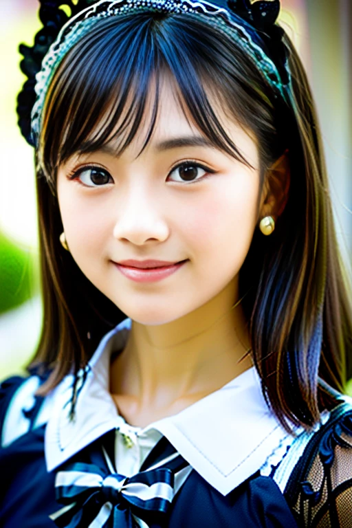 (Highest quality details:1.2), Realistic, 8K Ultra HD, High resolution, Fujifilm(Medium format), Hasselblad, Carl Zeiss, Incredible dynamic range photography(utility_art：Smoose-768:1.1), (One Girl:1.2), Super detailed, High quality textures, Intricate details, detailed, Very detailed CG, High Quality Shadows, detailed Beautiful and delicate face, detailed Beautiful and delicate eyes, Depth of written boundary, Ray Tracing, 18 years old, Cute Japanese Girl, Narrow Face, Glossy lips, Glowing Eyes, Glowing Eyes, Perfect body, View the viewer, (Jewelry Earrings), (Eye Color: Brown), (Bright red flower hair ornament), (Long white hair), (Layered Hairstyles), (Classic Gothic ta:1.5), Fashion Model Style, face close up, smile