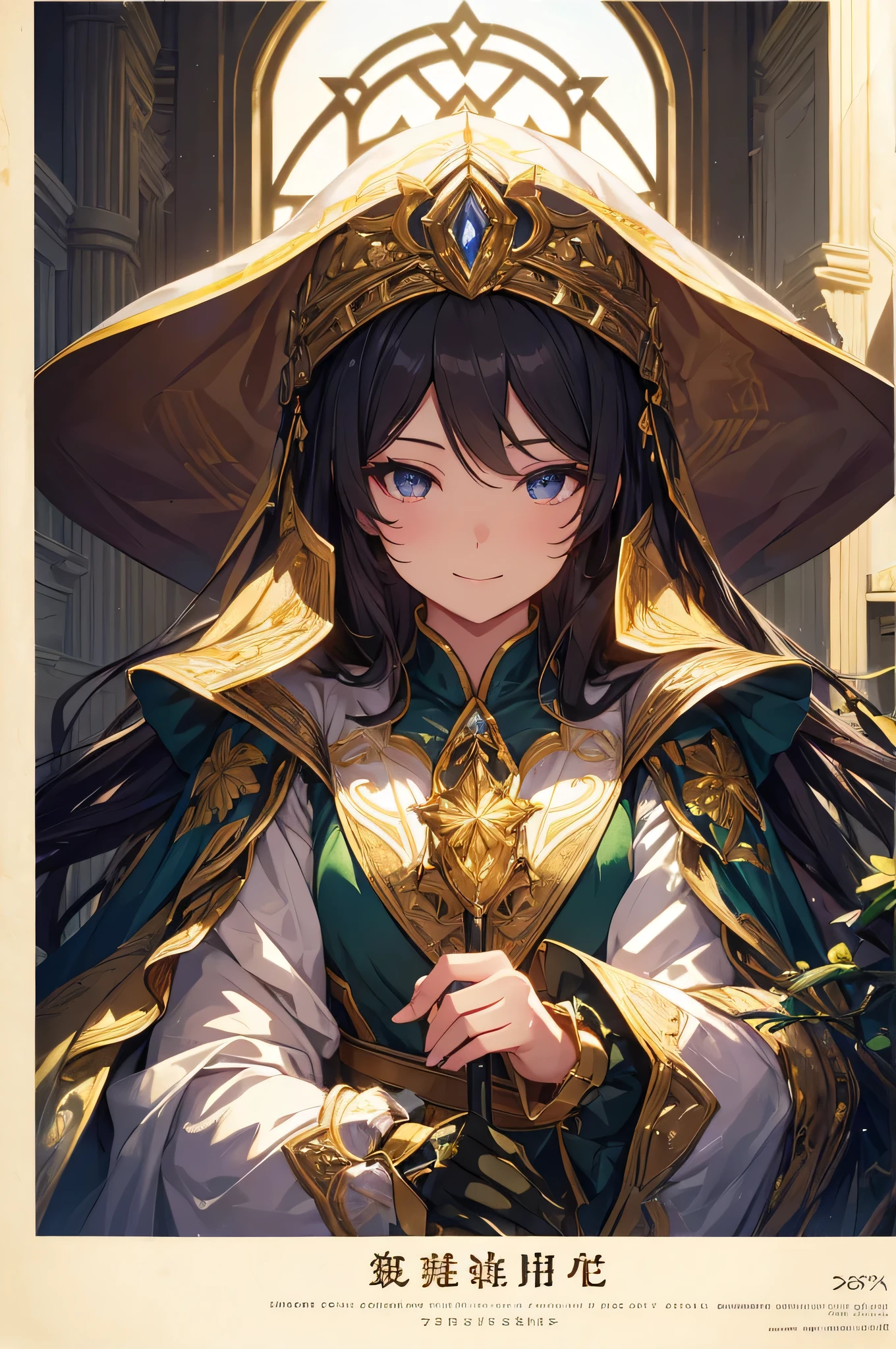 Laurel-themed artwork, ((highest quality)), High resolution, 8k, Cinematic Light, High Contrast, Written boundary depth、smile、Mysterious、precious、sharp、beautiful, Strong brilliance, Detailed Background, One Girl, cute, fine grain, Shining Eyes, Detailed Iris、