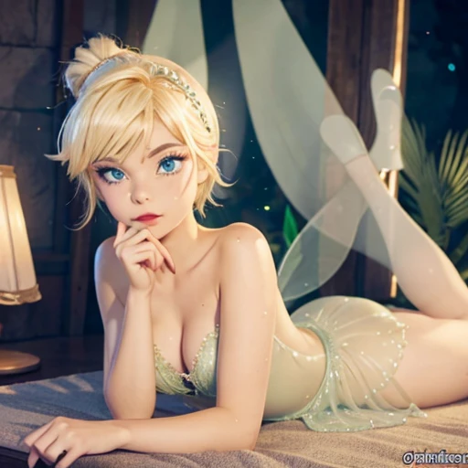 tinkerbell hot, poca ropa, translucent clothing, piernas abiertas hacia la camara, calidad 4K, con cara de sexo, calidad 4k , cara ahegao, en ropa interior, se le ven los pezones,