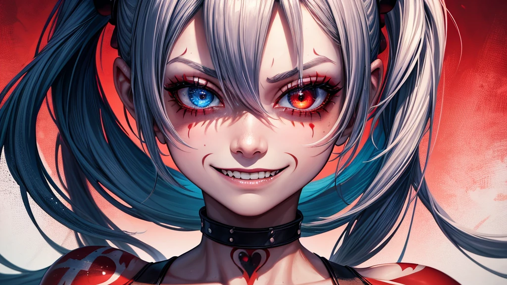 (((Nsfw, Vulgar))),wet-on-wet oil painting depicting a dark angel, a semi-realistic full body portrait, blood on the angel face,, red eyes, gorgeous painting, breathtaking, semirealistic, beautiful colors, evil, beautiful red eyes, detailed textures, massive blackdark feathers, blood, white hair, evil grin, evil smile