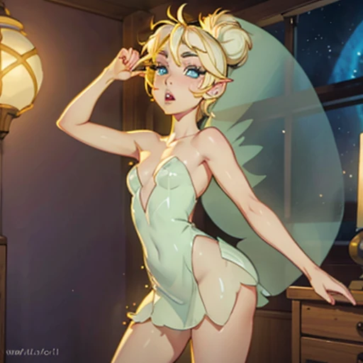 tinkerbell hot, poca ropa, translucent clothing, piernas abiertas hacia la camara, calidad 4K, con cara de sexo , cara ahegao, en ropa interior, mostrando y levantando el culo, Alata Definition 