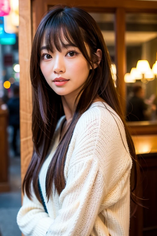 Long hair, bangs, going out, real, Asian beauty