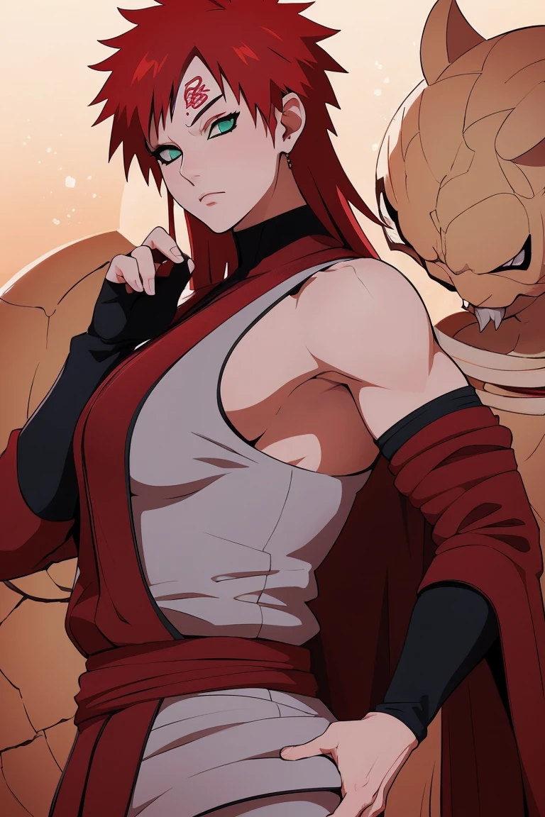 (Absurd, high quality, ultra -compared, careful with the hand) 1 woman, large breats, long red hair, gaara daughter, big tits ( Gaara/Naruto)