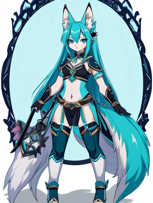 Miku Hatsune vestida con una armadura samuray, 18 years old women, alta definicion, orejas de kitsune, alta definicion, fullbody picture alta definicion,