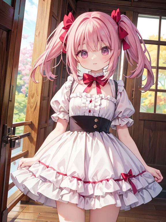 masterpiece, highest quality, Very detailed, 16k, Ultra-high resolution, Cowboy Shot, Detailed face, Perfect Fingers, 15-year-old female, , madoka kaname