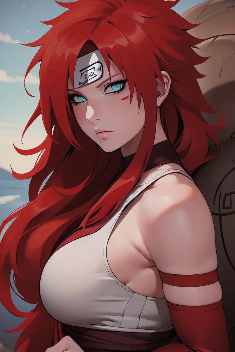 (Absurd, high quality, ultra -compared, careful with the hand) 1 woman, large breats, long red hair, gaara daughter, sexy ( Gaara/Naruto)