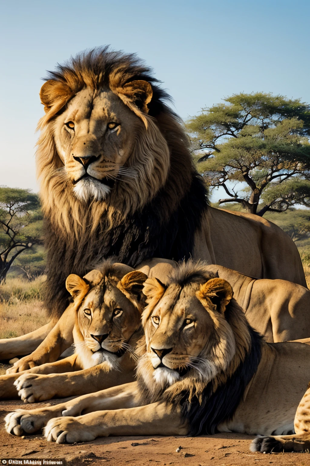 A very old lion, ((aged and wizened)), ((hyperrealistic)), with a mane of silver and grey, sits majestically amidst a pride of lionesses. His eyes, filled with wisdom and experience, gaze intently across the savannah. The lionesses, with their sleek, golden fur, circle around him protectively, their powerful bodies poised for action. This masterful image captures the essence of a proud and ancient king in his natural habitat, a prime example of the raw beauty and power of the African wilderness.
((Quality exceptional)), ((masterpiece)), ((true to reality)), Reminiscent of a scene straight out of The Lion King, this antique