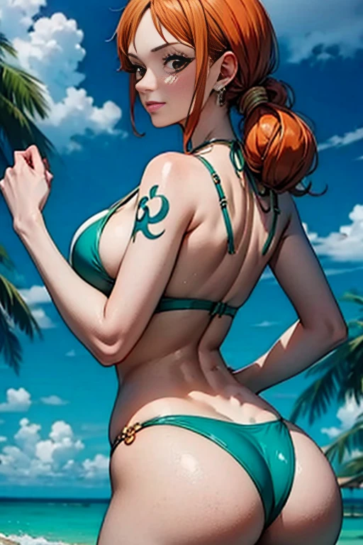 Nami, One Piece, big booty, tanga, anime style