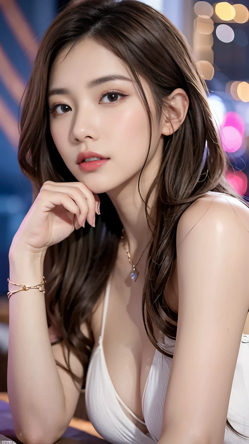 ((Realistic lighting、highest quality、8k、masterpiece:1.3))、Clear focus:1.2、Browsing Caution:1.2,(naked:1.2)、((Realistic)) , ((Real Light、highest quality))、Model Body Type:1.4、(Dark brown hair、 outside:1.2)、Dark brown eyes、Hair length、tropical rain forest、(24-years-old:1.3)、Ultra detailed face、Detailed eyes、double eyelid、necklace、bracelet、Hair on one eye、High heels、Eyeliner、drop down、Brush your hair up with both hands