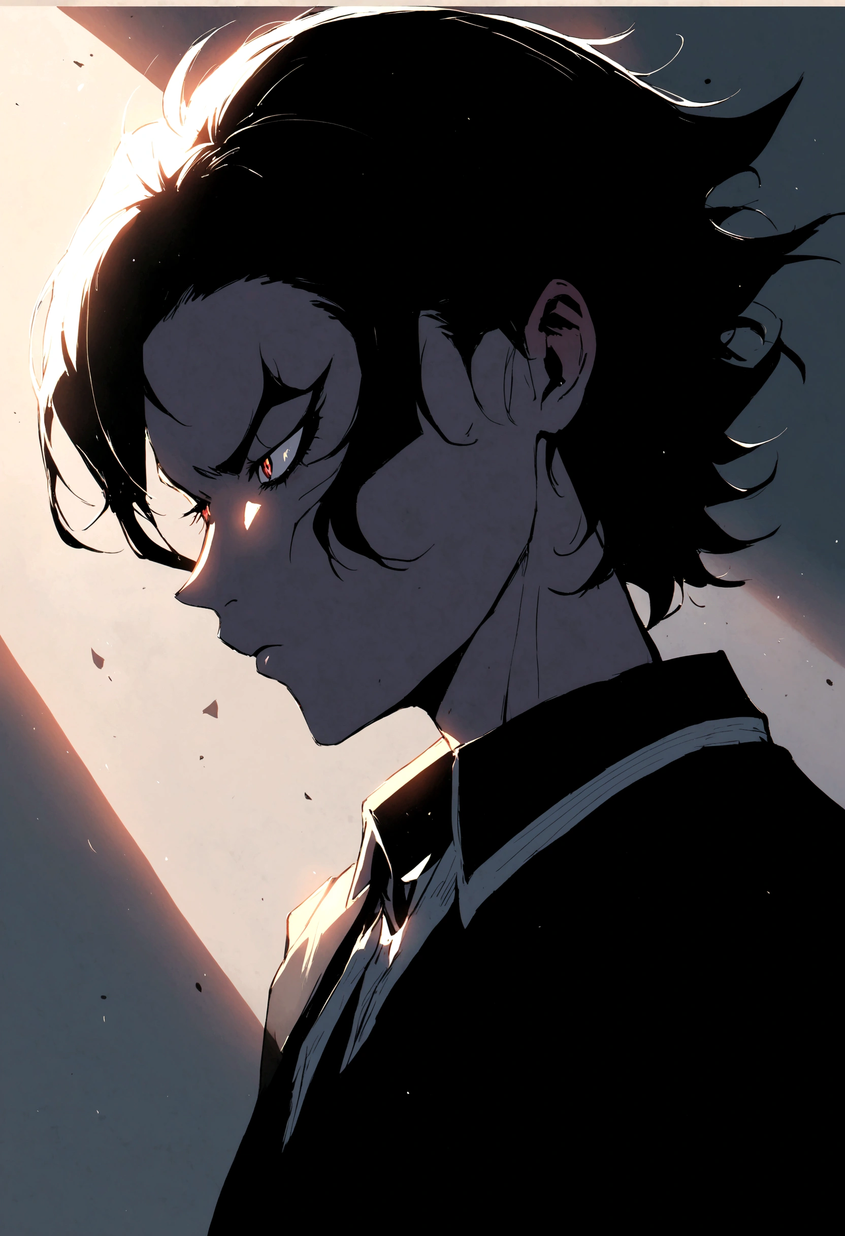 Akira Fudo, Devilman Crybaby, Male, with black clothes, white hair