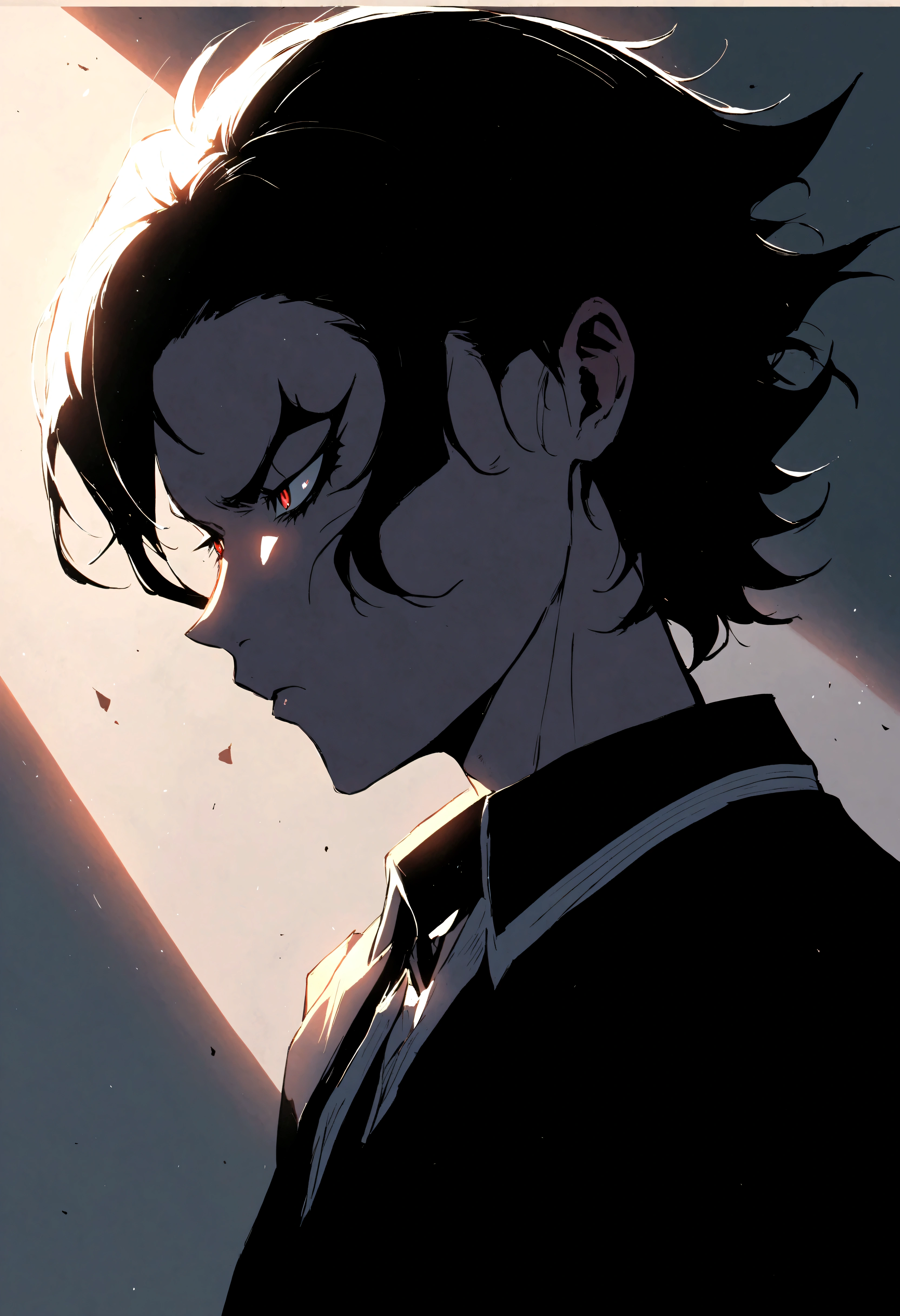 Akira Fudo, Devilman Crybaby, Male, with black clothes, white hair