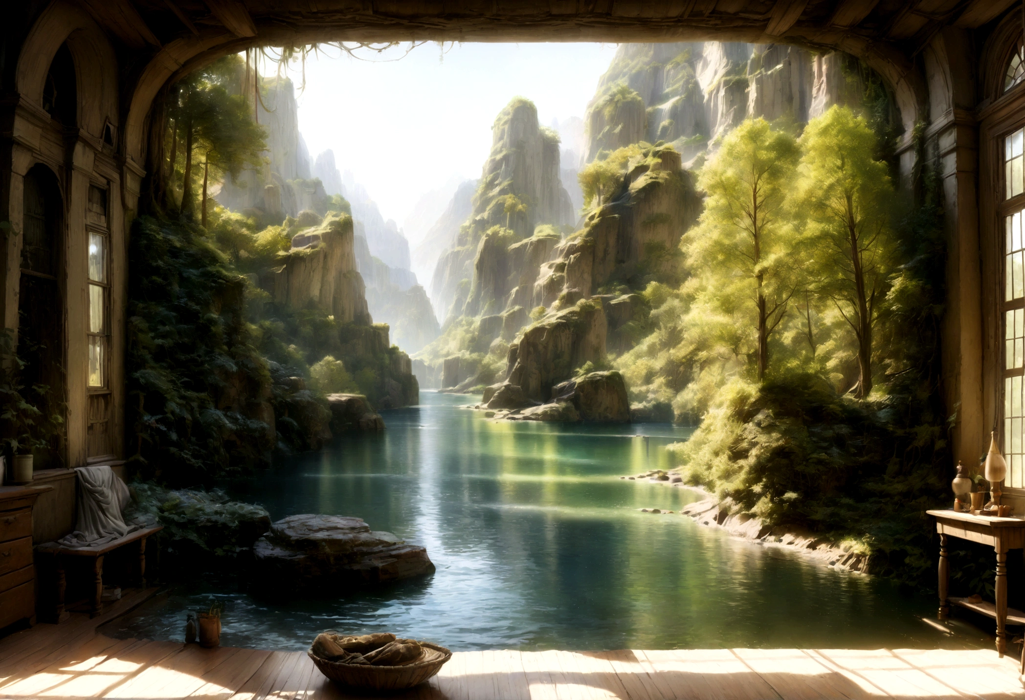 A dreamlike fantasy landscape, intricate blue and white floral patterns, ethereal, magical atmosphere, serene and tranquil, (best quality, 4k, 8k, highres, masterpiece:1.2), ultra-detailed, (realistic, photorealistic, photo-realistic:1.37), fantasy, surreal, digital art, concept art, cinematic lighting, vibrant colors, dramatic shadows blue and white colors, blue and white swirling colors