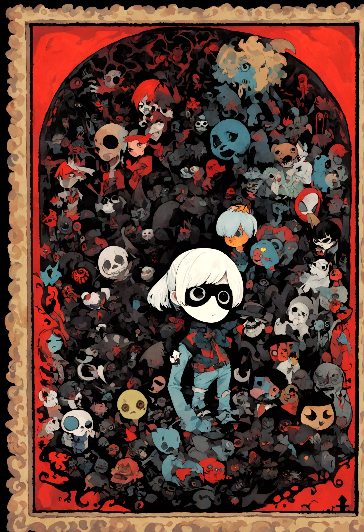 a jack russle puppy. in the style of adrian ghenie, esao andrews, jenny saville, edward hopper, surrealism, dark art by james jean, Takato Yamamoto, Inkpunk minimalism. In the style of Tim Burton. Neo-Gothic.