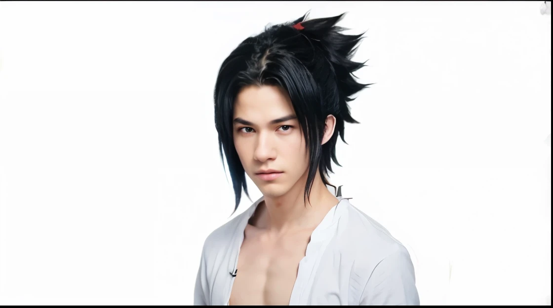 Nolan Gross as Sasuke Uchiha, very handsome, realistic, 18 years old