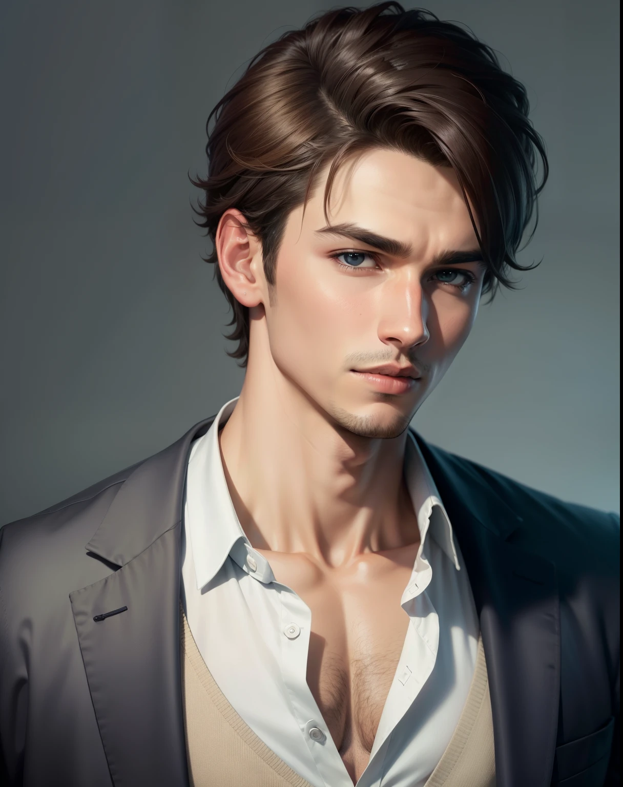 Change background handsome boy realistic face