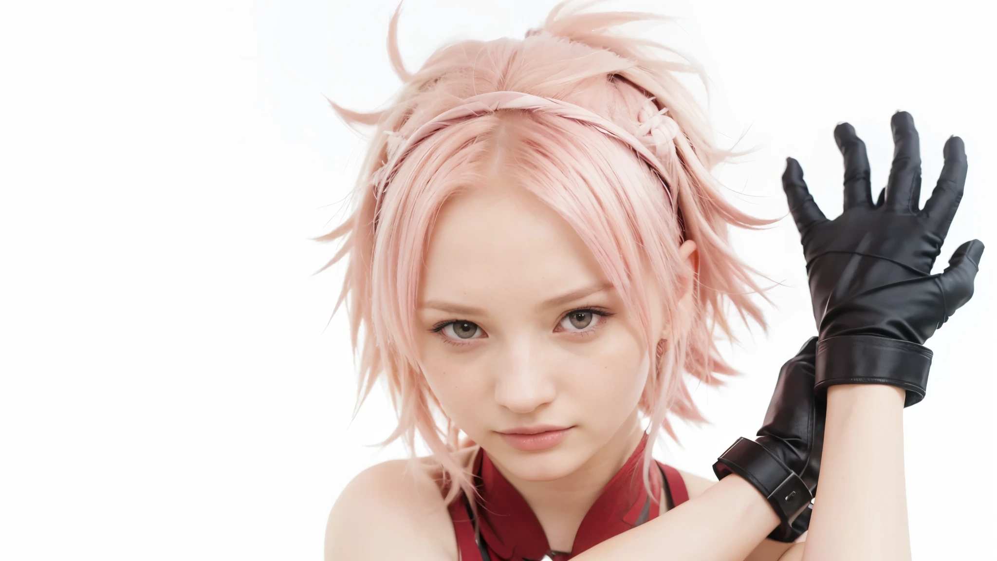 Emily Browning as Sakura Haruno, very beautiful, realistic, 18 years old