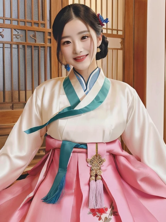A woman in a blue and red dress poses for a photo., สวมChinese dressโบราณ, palace , a girl in Hanfu, Hanfu, traditional chinese clothing, with ancient Chinese clothes, traditional chinese, traditional beauty, Chinese dress, Chinese girl, Chinese dress, Chinese style, Chinese woman, Wearing a blue cheongsam, Tailoring a suit according to tradition