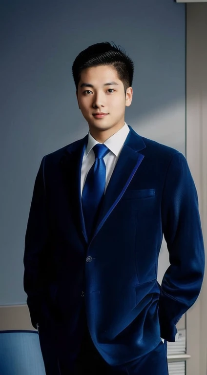 Aarav man in a blue suit sits on a chair in the room., Darren Quach, Reuben Wu, Jeremy Cheng, Damian Tran, New Kevin, professional profile picture, Christopher Chao, Brian Sum, David Luong, Steve Zheng, Andrew Thomas Wang, Corporate portrait, Ryan Jia, organizational wear and tear, professional Corporate portrait, Peter Xiao, Justin Sun