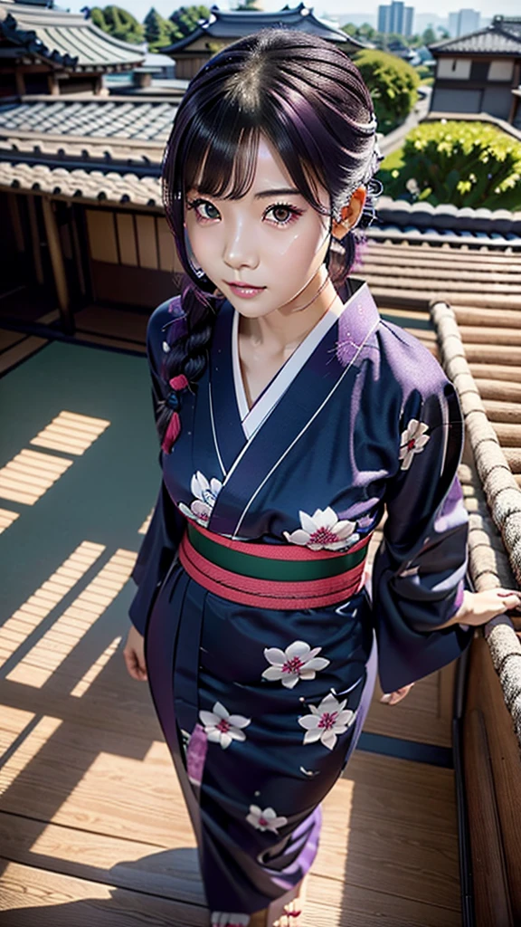 AIBeauty、Yukata Prompt、Real Beauty、classroom、rooftop、corridor、Schoolyard、M-shaped legs、Eroticい胸を強調する、Mansuji、Face masks、Dark purple hairstyle、Braid、Erotic、naked