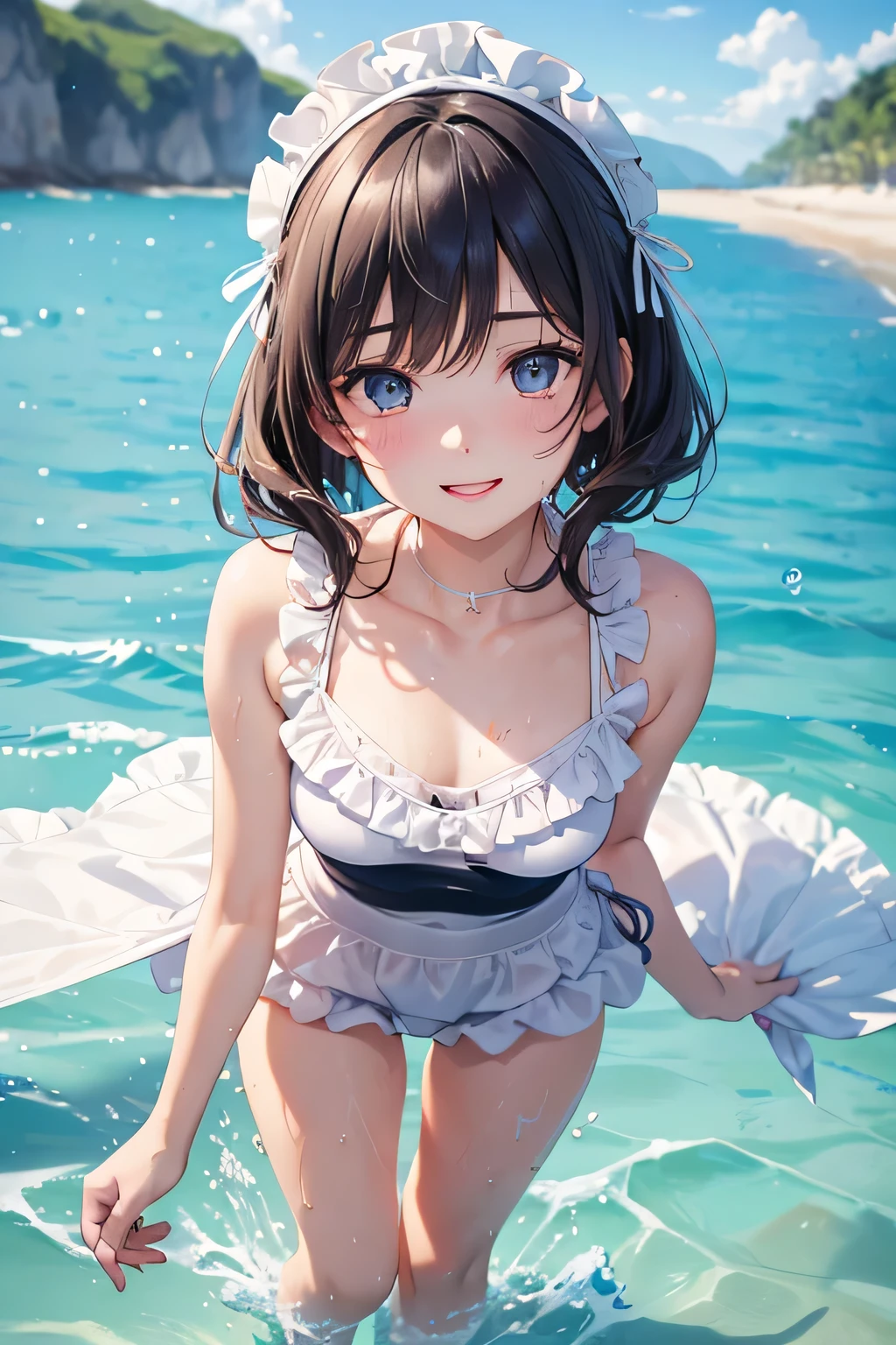 highest quality、High resolution、Detailed Background、(Beautiful face in every detail:1.4)、Anatomically correct、(Detailed facial expressions)、(Detailed eyes:1.2)、Teenage beauty、(Highly detailed face:1.4)、Cute hair colour、well-groomed eyebrows、A big smile、The swimsuit shines when wet、My whole body is wet、
By the pool、A woman wearing a frilly one-piece swimsuit、I'm wearing flip flops and spreading out my towel.。Wearing a straw hat、I have a clear beach bag.。While chatting with friends、I feel the fresh air。
At the seaside、A woman wearing a shorts swimsuit with ribbon、Walking on the beach wearing a wrap skirt。Holding a shell accessory in her hand、I'm taking photos with my friends while wearing flip flops and feeling the sea breeze.。
In the pool、A woman wearing a cute one-piece swimsuit with a frill design、Enjoying playing in the water with a swim ring。Holding hands with friends、Smiling and splashing water。
Every scene、A clean and feminine look、Having a great time at the waterfront。Accessories and small items add a fun touch.、A beautiful and memorable sight awaits you。