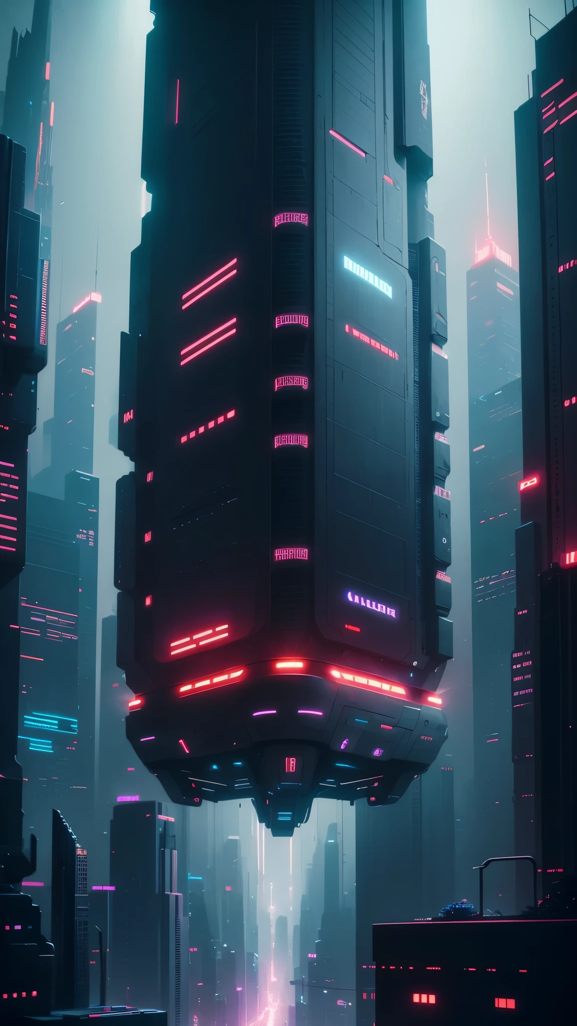 futuristic city night (cinematic look:1.4), red and blue tones neon, Flying cars, insane details, intricate details, hyperdetailed, low contrast, soft cinematic light, dim colors, exposure blend, hdr, faded, slate gray atmosphere