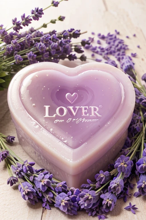 Imagined heart lavender glycerin soap advertising and logo