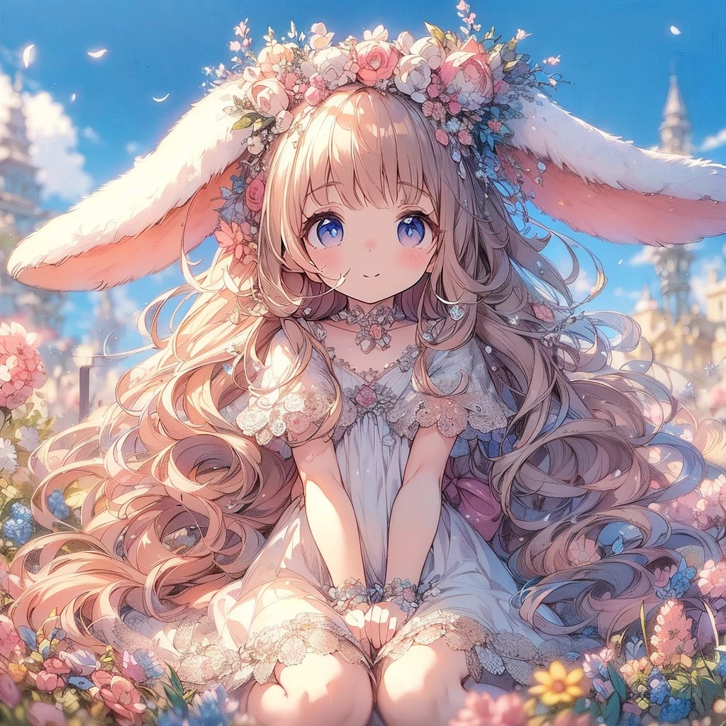 (An exquisite and beautiful highly detailed masterpiece, High quality and high resolution),(A two-dimensional illustration inspired by pixiv, featuring a neat, clear, and well-proportioned face drawn with thin lines, that went viral on Twitter,Cute and delicate beautiful girl illustration in pastel colors) , The background is a divine and mystical place, with a beautiful adult fairy princess with fairy wings floating in the air by the water, casting magic around her body with her fingertips and controlling the water.,(Beautiful, clear fairy wings grow from her back.), (Smile and smile), She is wearing a pearl tiara, earrings, and choker, as well as a pastel-colored swimsuit decorated with ribbons and frills., (A fair-skinned, short eyebrowed fairy with pale pink cheeks, a small toothless mouth with plump pink lips, beautiful eyes, and a fairly large, fluffy bust.),Vibrant and eye-catching colors,Fantastic and dreamy colored pencil art,