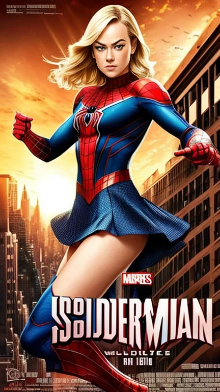 Yvonne Strahovski、マーベルコミックの映画Poster、so beautiful、Movies about Spider-Man、sexy、whole body、Wearing a skirt、Premiere Date、Poster、belly buttonを突き出す、new york、She&#39;s wearing a ripped Spiderman suit、The suit is torn、Wearing a skirt、Red and black color scheme、dynamic、masterpiece、highest quality、Super detailed、Very detailed、Delicate and beautiful shine、Ultra-high resolution、Cinematic、break、breakドロップ、(Torn clothes:1.5)、(Wet clothes:1.4)、Bare shoulders、Real Rain、Wet Hair、belly button、Exposed Skin、sexyな肩を披露