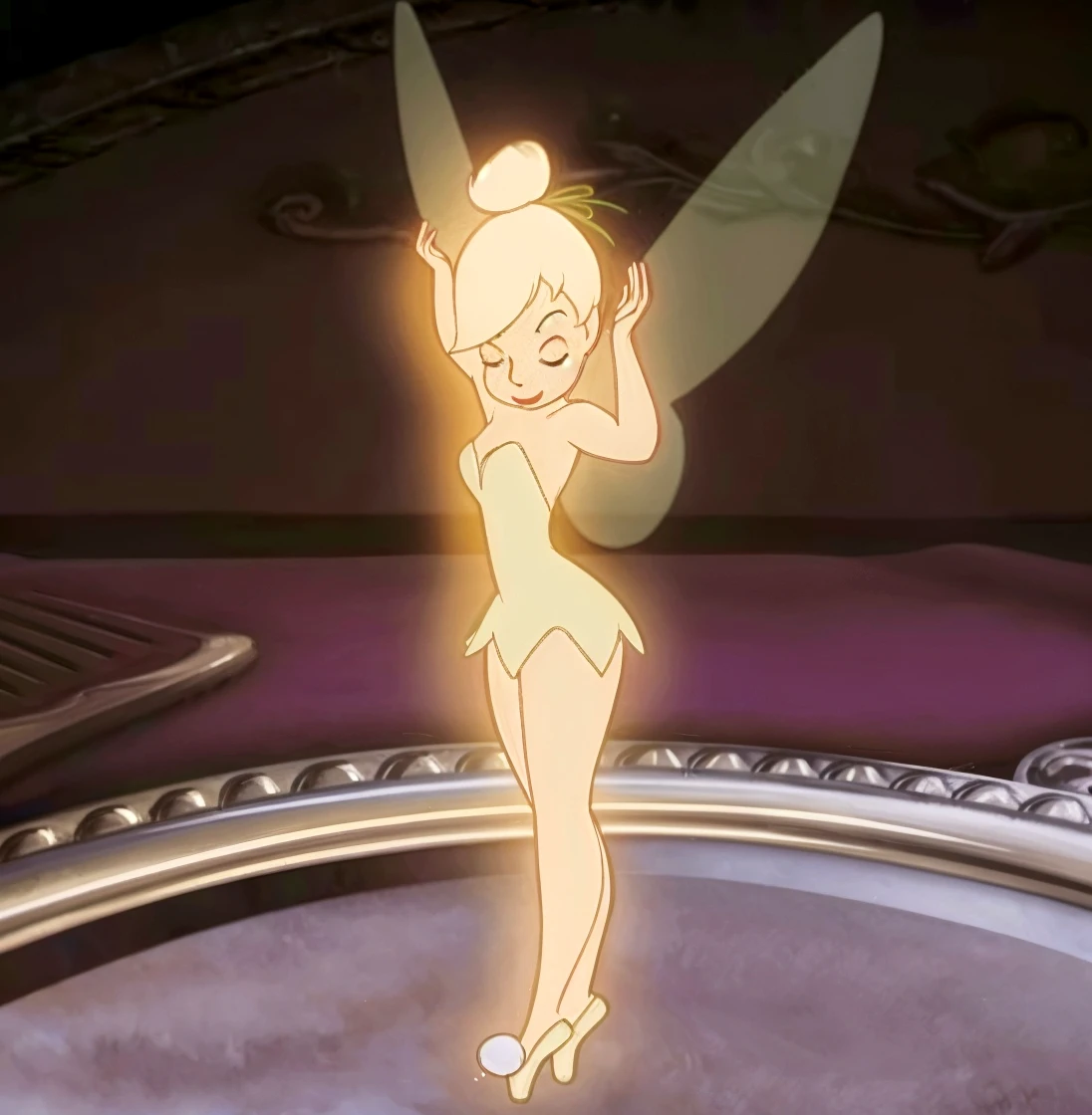 score_9, score_8_up, score_7_up, score_6_up, score_5_up, score_4_up, Tinkerbell, fairy, fairy wings, dancing, medium breasts, wide hips, mini skirt.