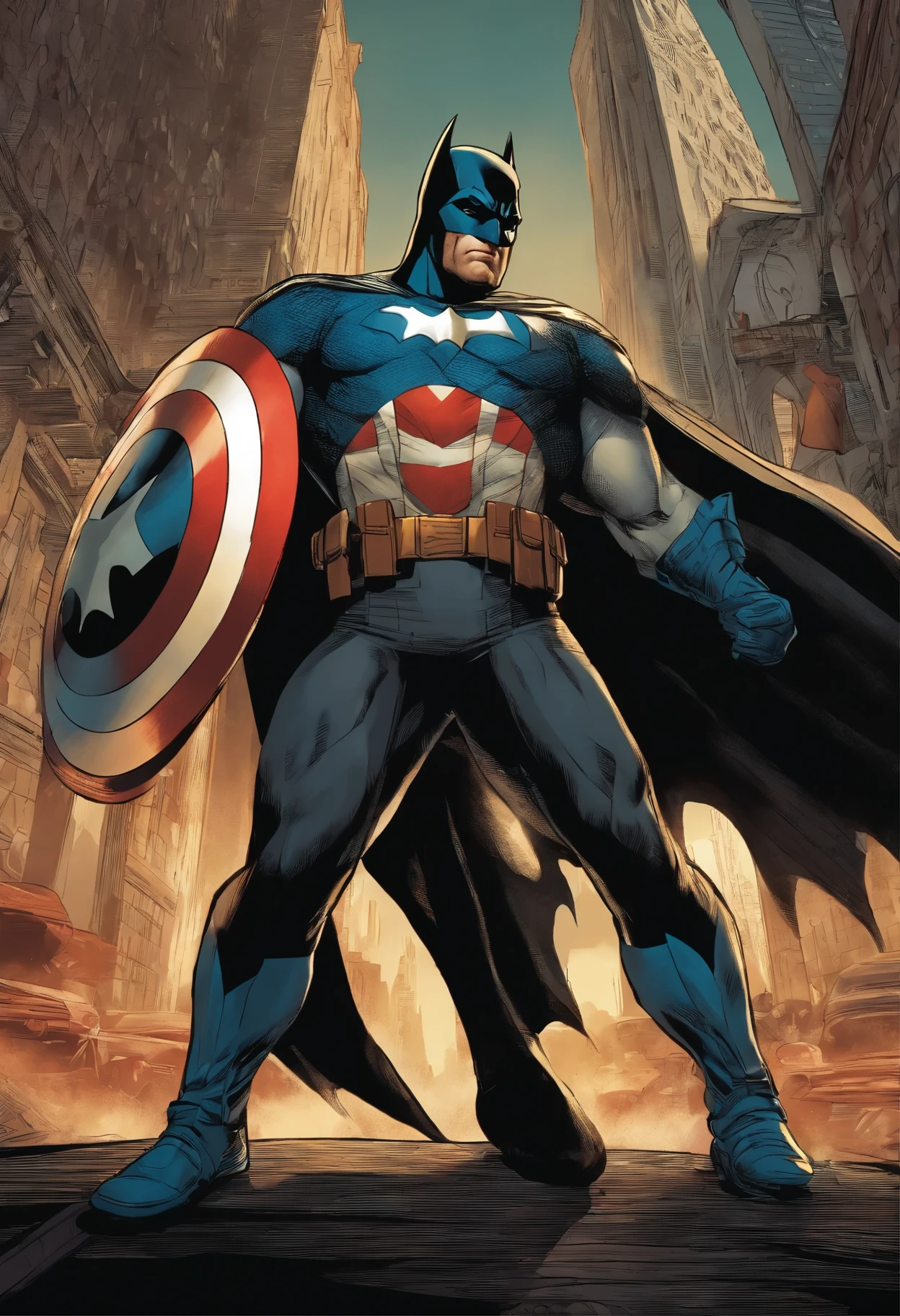 Fusao entre o capitao america e o batman 
