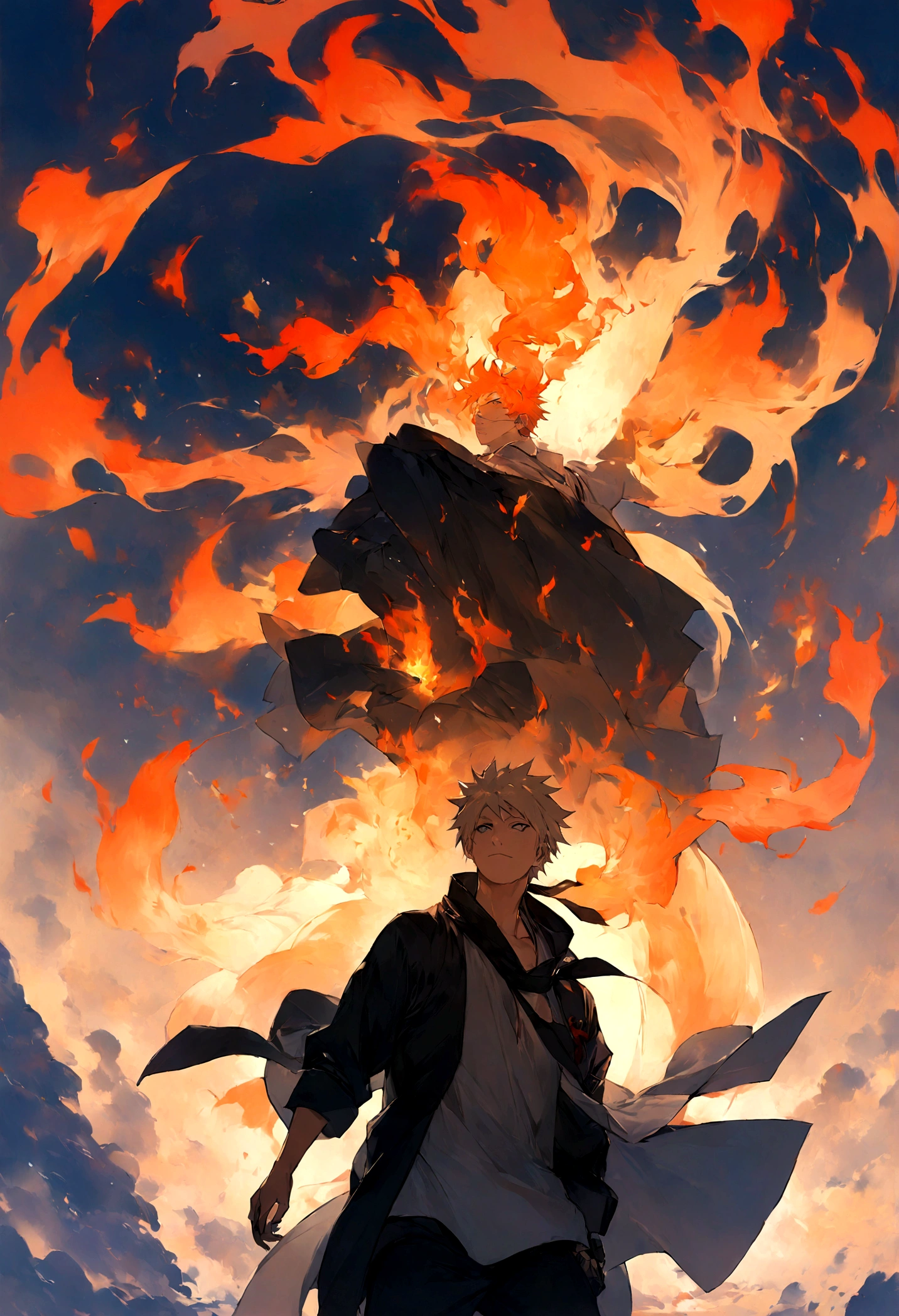 1 boy, Men&#39;s Center, naruto uzumaki,naruto, masterpiece, highest quality, so beautiful,、cool、、strongest、Fire Aura、Ninja、Flame Nine Tails、Red light、