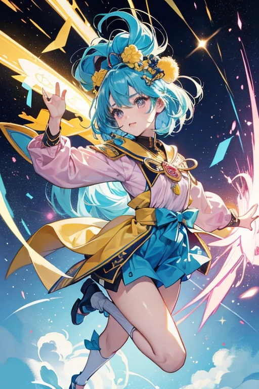 Kandentchi appears as a battery on its side, with two small feet, two antennas, and plus (+) and minus (-) symbols for cheeks. In the original art, Kandentchi was depicted as being blue, but Bandai's art features her as yellow. Kandentchi's mouth and antennas were yellow in her original artwork, but made pink in the Bandai artwork. SPARKLE; GLITTER